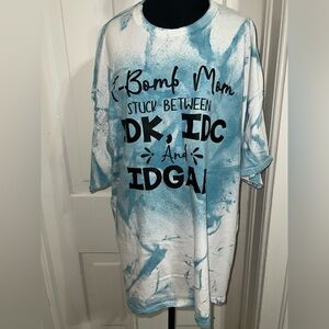 Gildan Light Blue and White Cotton T-Shirt women's plus size 3X‎ sumer funny